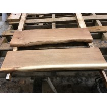 2 x Miniregal Eiche, Handtuchablage, Regal, geschliffen, geölt - einseitige Baumkante -  Länge wählbar